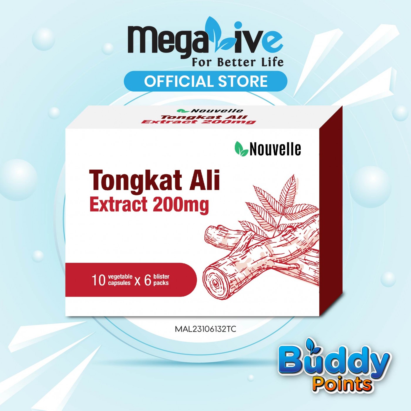 Nouvelle Tongkat Ali Extract 200MG 6x10's blisters)